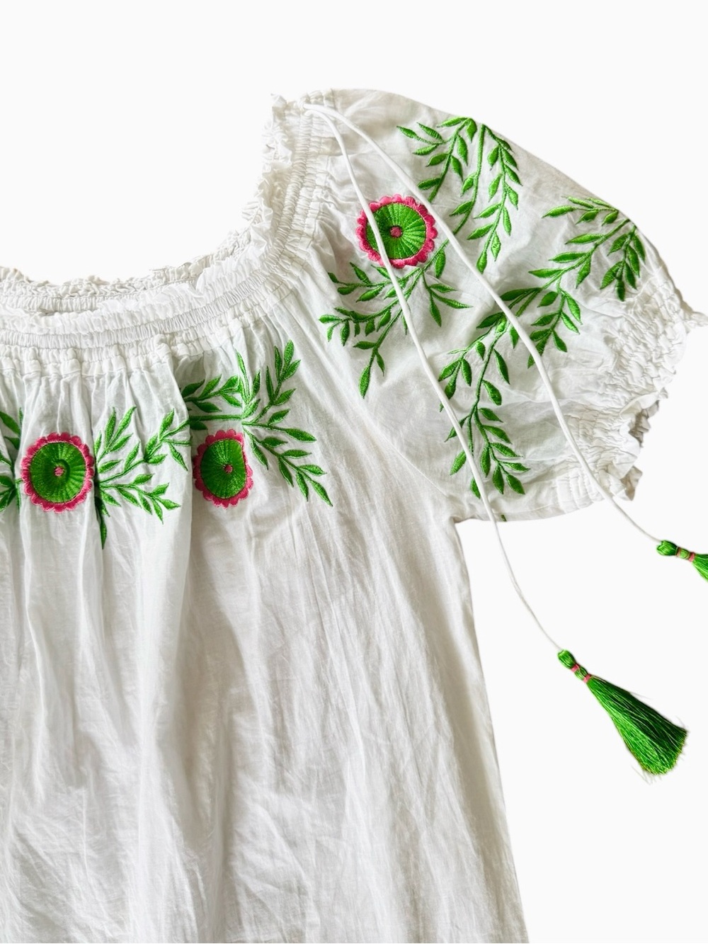 Gretchen Scott Embroidered Tunic Top 100% Cotton Boho Size Medium - Picture 3 of 5